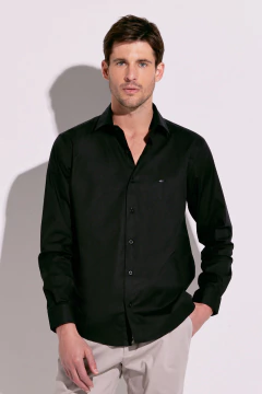 Camisa Corte Ejecutiva Lisa Negro 698, foto 2 de 4