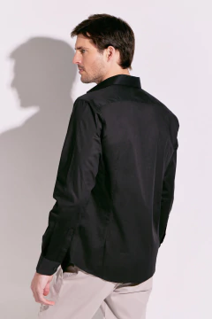 Camisa Corte Ejecutiva Lisa Negro 698, foto 3 de 4
