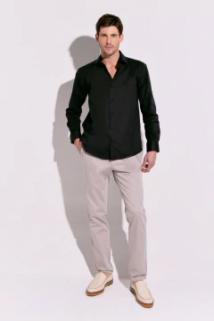 Camisa Corte Ejecutiva Lisa Negro 698, foto 4 de 4