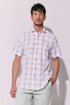 Camisa Manga Corta Lino Bot Marron 203, foto 1 de 3