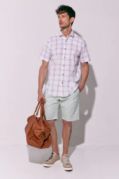 Camisa Manga Corta Lino Bot Marron 203, foto 3 de 3