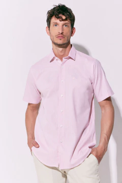 Camisa Manga Corta Lino Rosa, foto 1 de 3