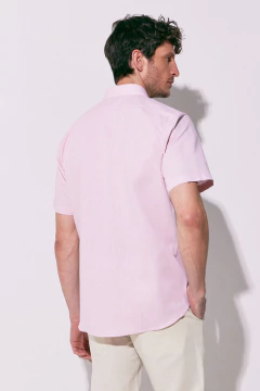 Camisa Manga Corta Lino Rosa, foto 2 de 3
