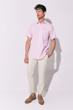 Camisa Manga Corta Lino Rosa, foto 3 de 3