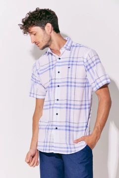 Camisa Corte Clasico Lino Cuadros C-B 207, foto 1 de 4