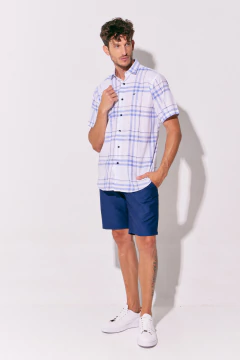 Camisa Corte Clasico Lino Cuadros C-B 207, foto 4 de 4