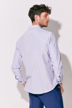 Camisa Corte Clasico Raya Blanco Amarillo, foto 3 de 4
