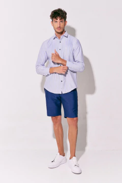Camisa Corte Clasico Raya Blanco Amarillo, foto 4 de 4