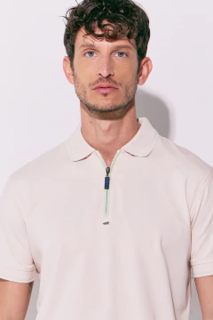 Chomba con Cierre Pima Jersey Beige, foto 2 de 4