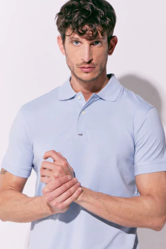 Chomba Pima Jersey c Spandex Celeste, foto 2 de 4
