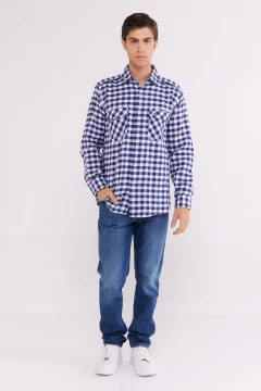 Camisa Corte Clasico Viyela Cuadros Azul, foto 3 de 3