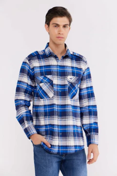 Camisa Corte Clasico Viyela Cuadros Marino-Azul, foto 1 de 4