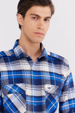 Camisa Corte Clasico Viyela Cuadros Marino-Azul, foto 2 de 4