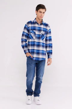 Camisa Corte Clasico Viyela Cuadros Marino-Azul, foto 4 de 4