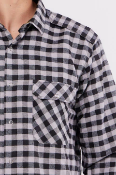 Camisa Corte Clasico Viyela Cuadros Gris, foto 2 de 4