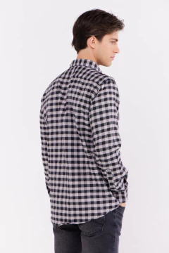 Camisa Corte Clasico Viyela Cuadros Gris, foto 3 de 4