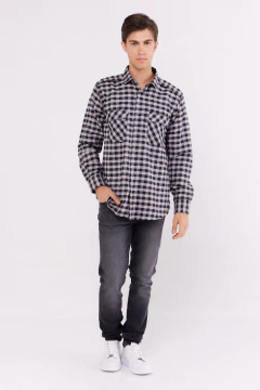 Camisa Corte Clasico Viyela Cuadros Gris, foto 4 de 4