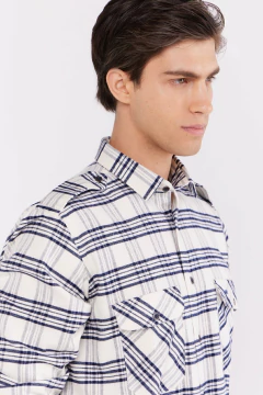 Camisa Corte Clasico Viyela Cuadros Blanco, foto 2 de 5
