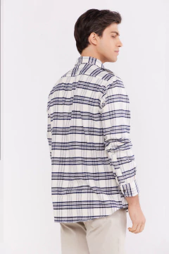 Camisa Corte Clasico Viyela Cuadros Blanco, foto 4 de 5