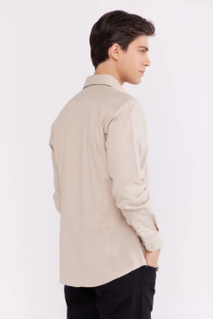 Camisa Corte Ejecutivo Lisa Beige 1699, foto 3 de 4