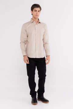 Camisa Corte Ejecutivo Lisa Beige 1699, foto 4 de 4