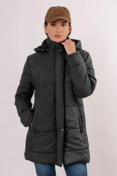Campera Abrigo Larga Dama Negro, foto 1 de 5