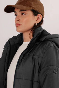 Campera Abrigo Larga Dama Negro, foto 3 de 5