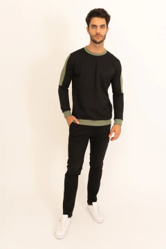 Buzo Friza Liso Combinado Negro, foto 4 de 4