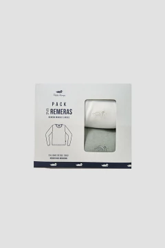 Pack x 2 Remera Manga Larga Lisa Blanco Cemento, foto 1 de 3