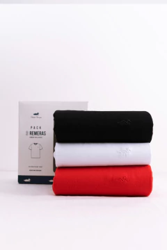 Pack x 3 Remeras Jersey Lisa Blanco Negro Rojo 344, foto 2 de 3