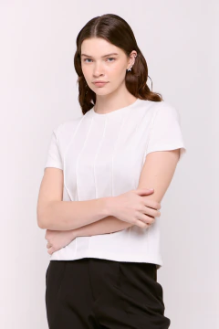 Remera Con Alforzas Fifi Crudo, foto 3 de 5