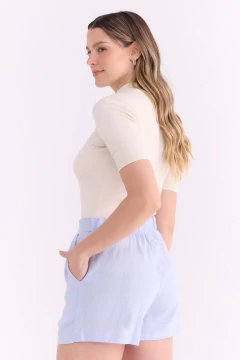 Short con cintura elastizada Ariel Celeste, foto 1 de 5