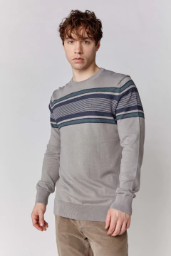 Sweater Base Rayado Chen Beige, foto 2 de 3