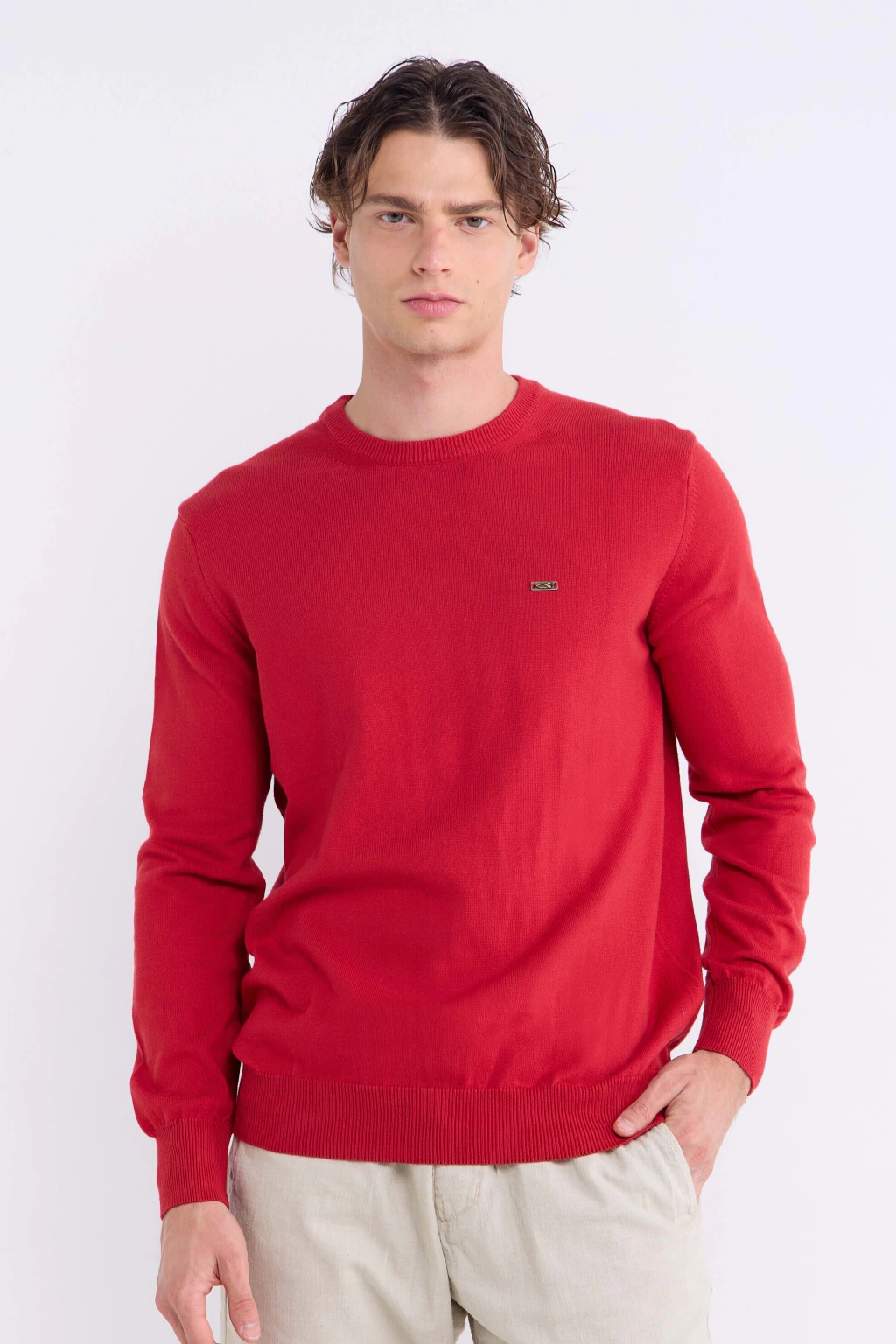 Sweater Cuello Redondo Gg12 Rojo