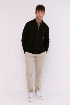 Campera Tejida Gg12 Puños Negro, foto 3 de 5