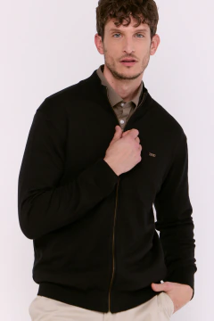 Campera Tejida Gg12 Puños Negro, foto 4 de 5