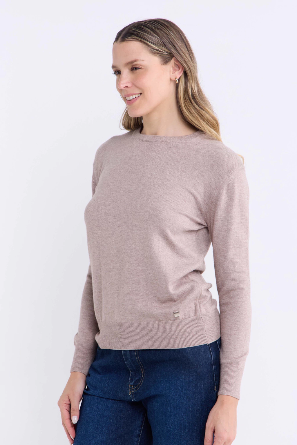 Sweater Dama Base Con Viscosa Natural