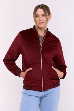 Campera Bomber Corderoy Cuarzo Bordó, foto 1 de 5