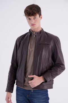 Campera Cuero Oveja Iguana Choco, foto 3 de 5
