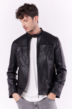 Campera Cuero Oveja Iguana Negro, foto 1 de 5
