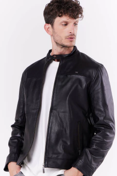 Campera Cuero Oveja Iguana Negro, foto 3 de 5