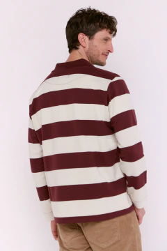 Buzo Cuello Polo Rayado Nashi Bordo, foto 3 de 5