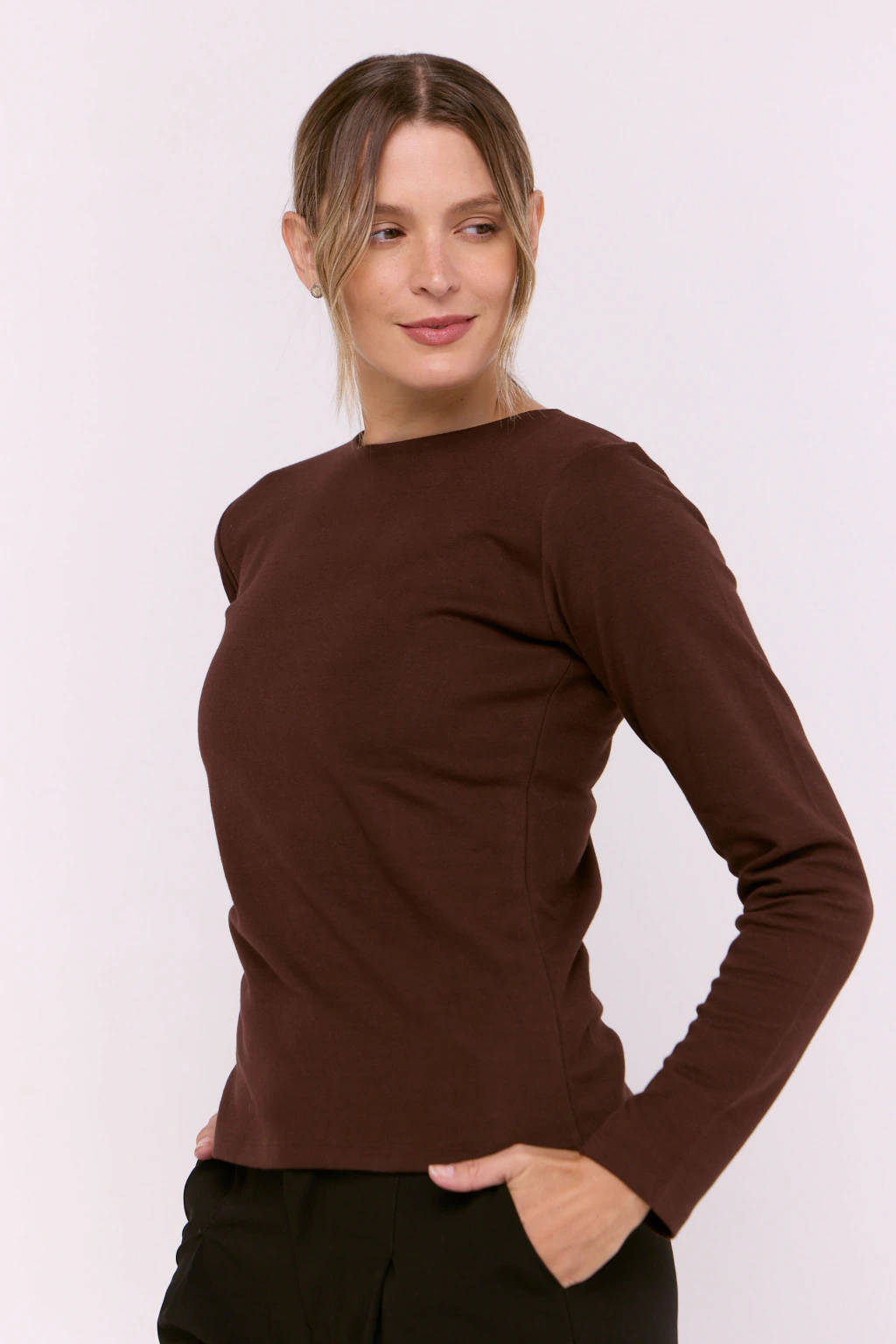 Remera Cuello Bote Ame Choco