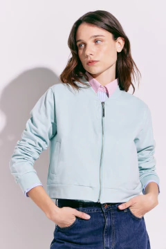 Campera Bomber Dama Diamante Turquesa, foto 2 de 5