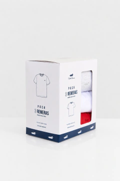 Pack x 3 Remeras Lisas Rojo Blanco Gris 164, foto 1 de 2