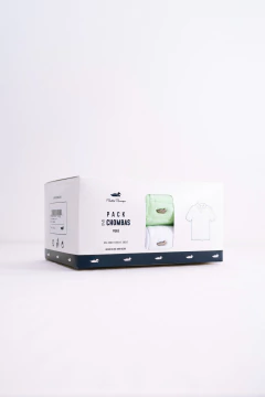 Pack x 2 Chombas Pique Blanco Verde Mza, foto 1 de 5