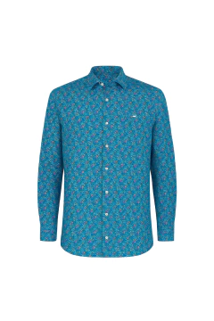 Camisa Corte Ejecutivo Azul Flores 1597, foto 1 de 6