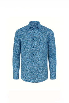 Camisa Corte Ejecutivo Flores Azul 1628, foto 1 de 5