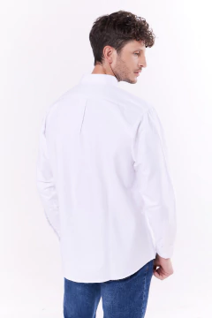 Camisa Corte Básico Lisa Blanco 1687, foto 3 de 5