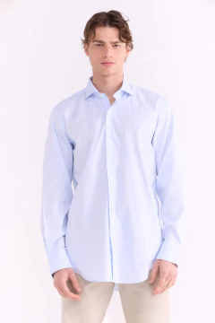 Camisa Corte Clasico Pima Lisa Celeste 1741-920, foto 1 de 5